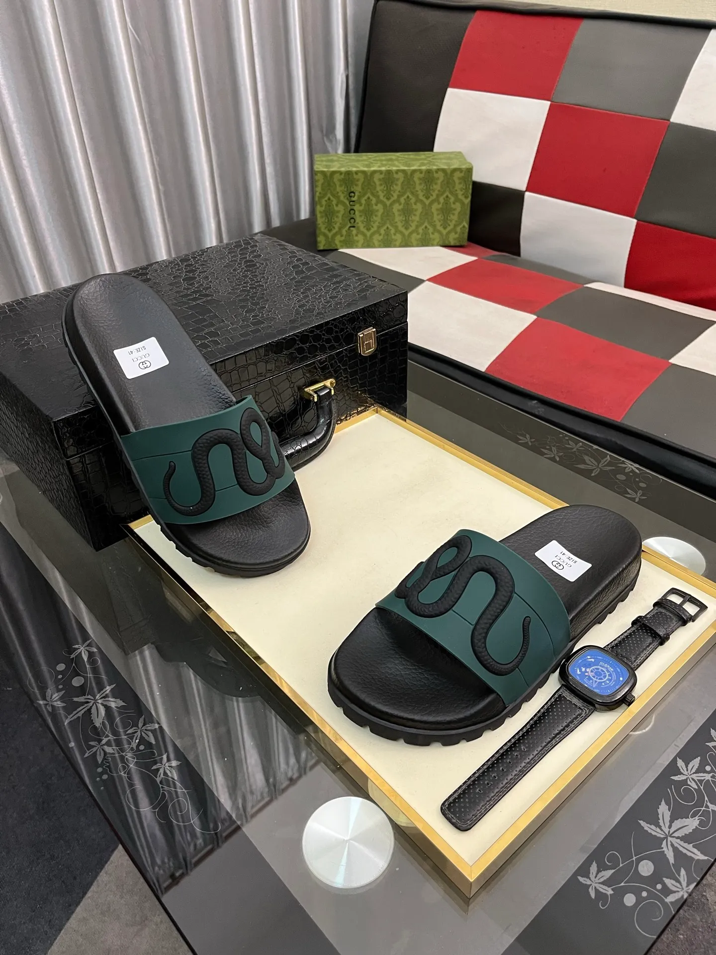 Men's men's shoes💰260⌚️⌚️ＧＵＣＣＩ.Gucci.Official website 1:1 popular slippers hot sale! Original original material 🩴 SIZE: 38-46 (45.46 non-refundable)